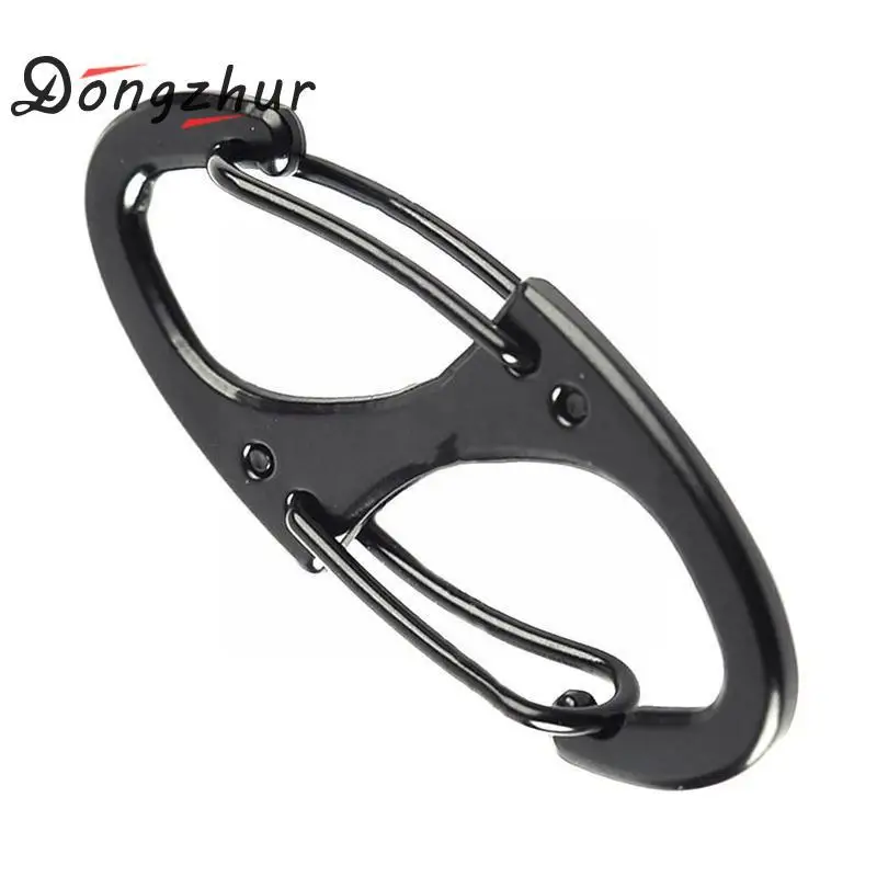 

2/5/10pcs Aluminum Chain Clip Double Snap Hook Snap Hook Balck Ring Camping Karabiner T9v6