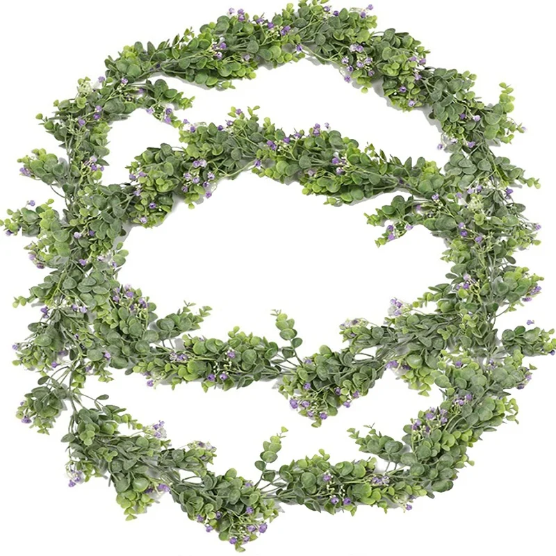 

2 Packs 6FT Artificial Eucalyptus Garland Greenery Vine Plant For Wedding Background Arch Wall Decor