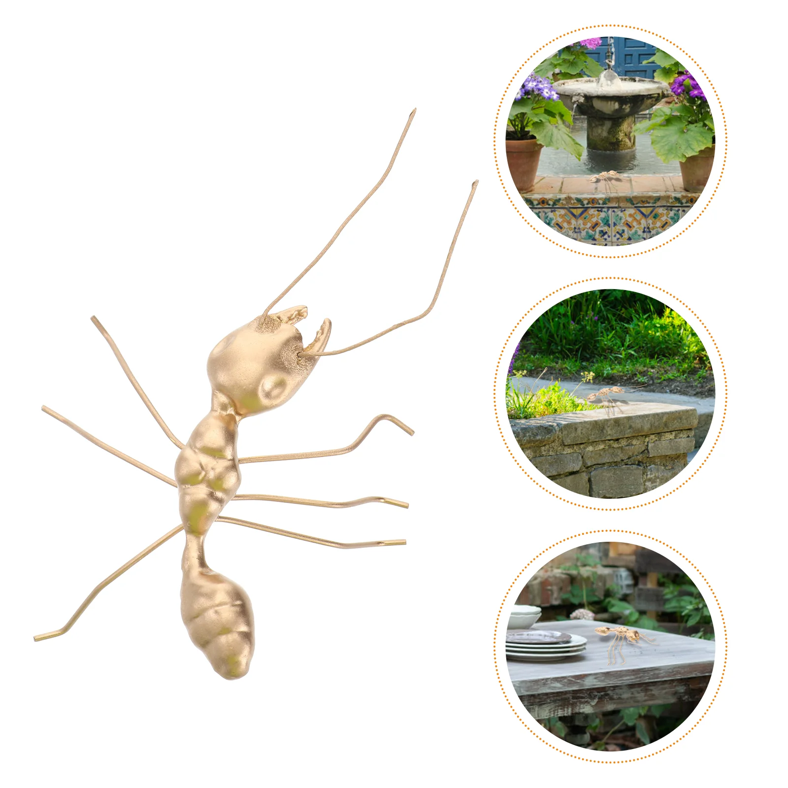 

Ant Gardening Decoration Desk Topper Desktop Lawn Tabletop Adornment Golden Crafts Ants Zinc Alloy Metal