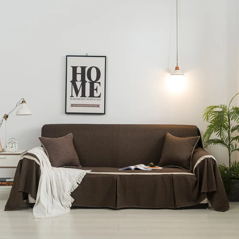 

Thickened solid color sofa towel full cover universal lace sofa cover cloth sofa cover towel wholesale