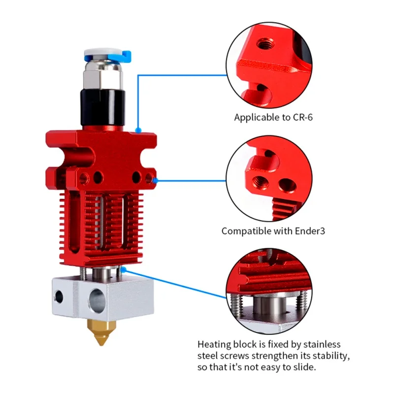 

3D Printer CR-6 SE Upgraded Hotend Kit All Metal Extrusion Extruder for Creality CR-6 Ender 3 CR6 SE 3D Printing Parts