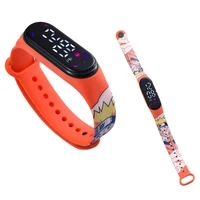 naruto anime sports watch cartoons waterproof led digital watches for kids children teen wristwatch bracelet toys birthday gift