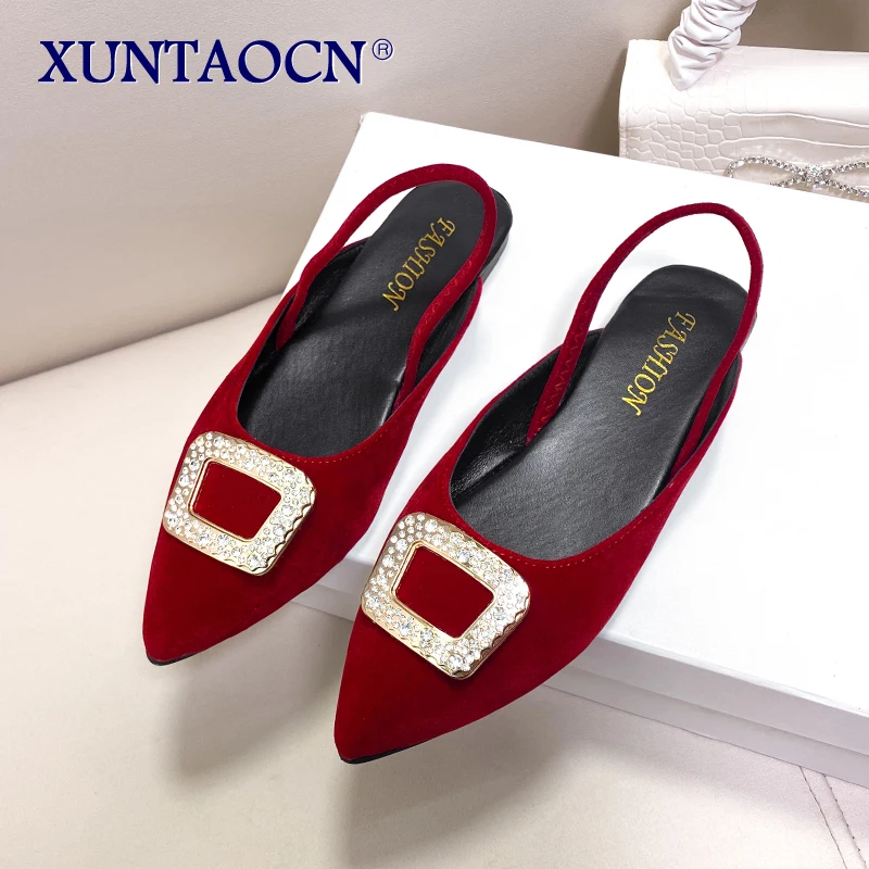 

Women Flats Pointed Toe Lady Flat Heel Shoes Slip on Loafers Office Lady Elegant Shoes Soft Sole Comfortable Big Size 40