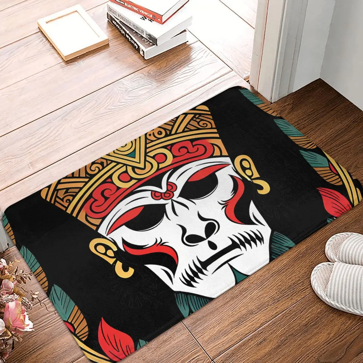 

Mythology Bath Non-Slip Carpet Mayan God Art Living Room Mat Welcome Doormat Floor Decor Rug