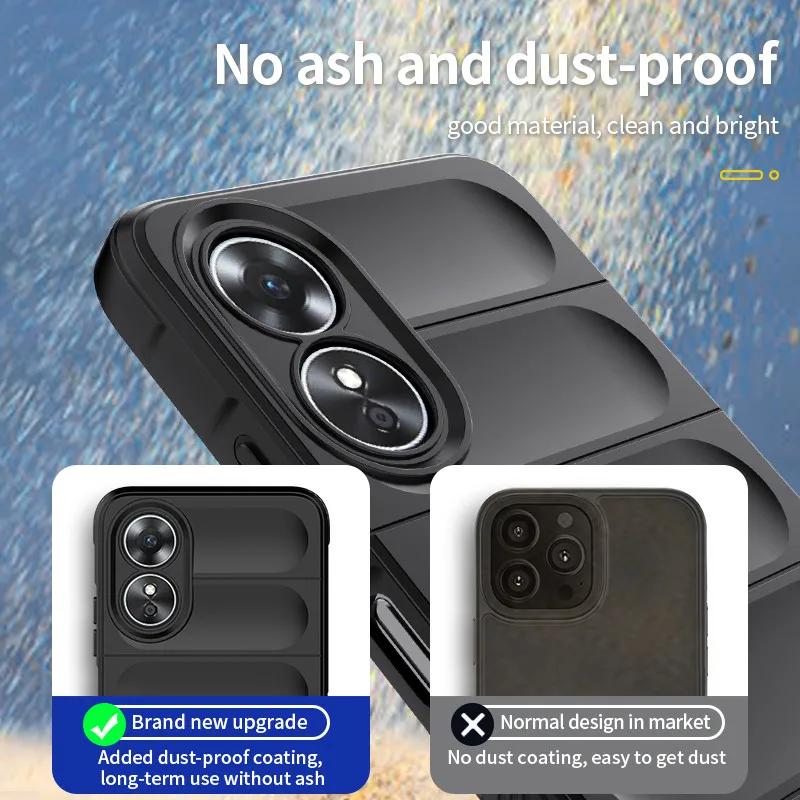 For OPPO A17 Cover For OPPO A17 Case 6.56 inch Shockproof Rubber Soft Silicone Phone Bumper For OPPO A17 A57 A76 A36 4G Fundas