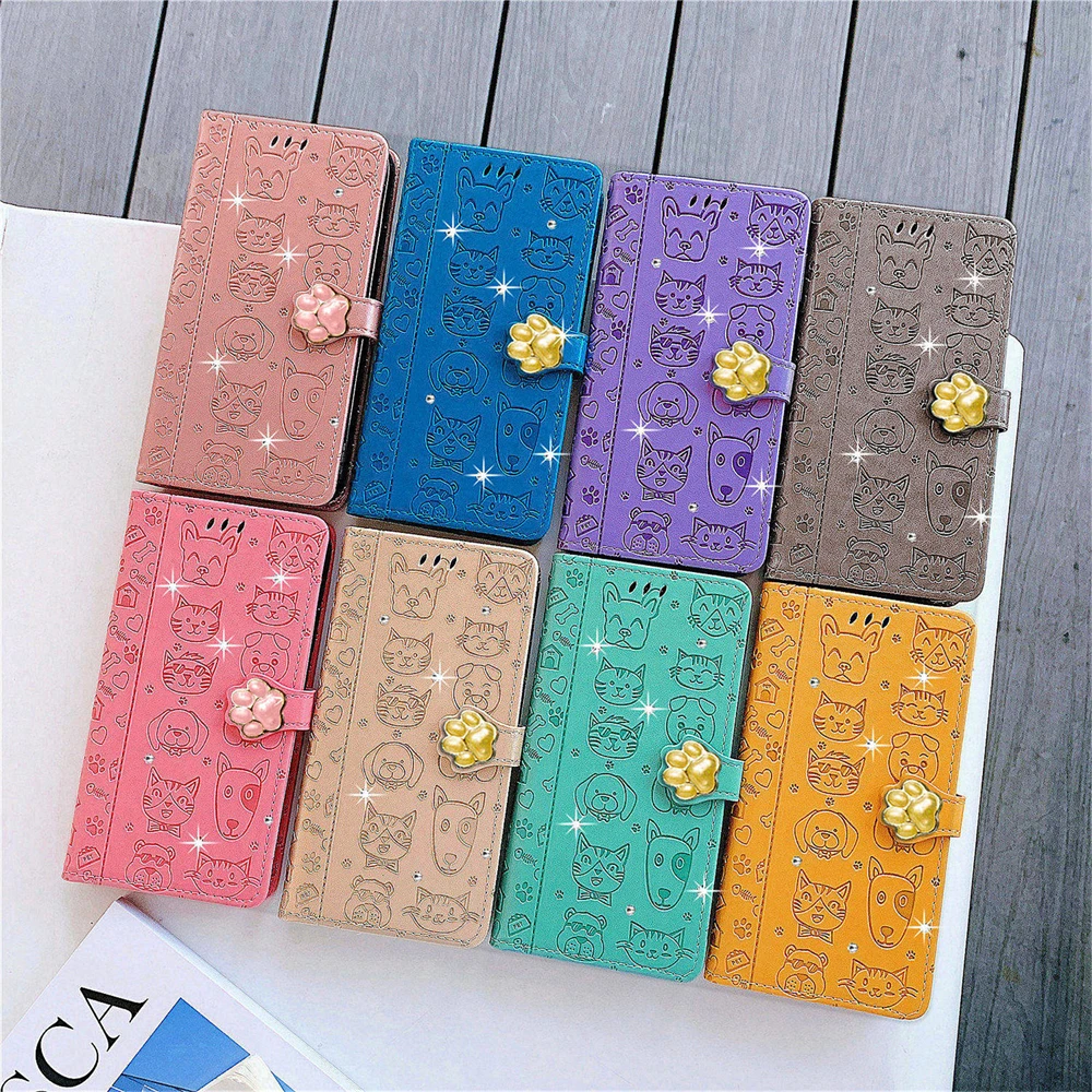 Кожаный чехол-бумажник с рисунком животного и собаки для F52B F51C