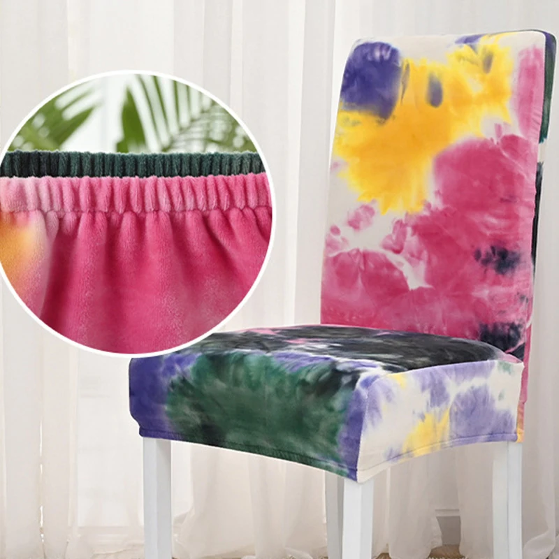 

Бархатный Чехол для стульев, Интегрированный чехол на стул, ткань Tie-dye чехол для кресла для дома, утолщенный чехол на стул, мягкие утолщенные...