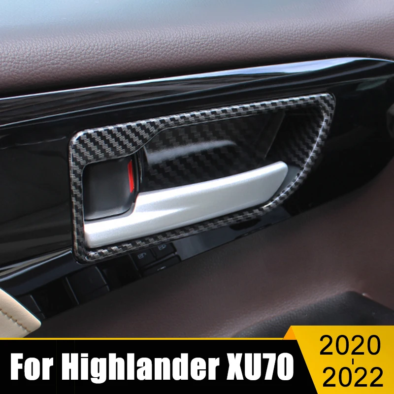 

For Toyota Highlander Kluger XU70 2020 2021 2022 Car Styling Inner Door Handle Bowl Covers Trims Stickers Decoration Accessories