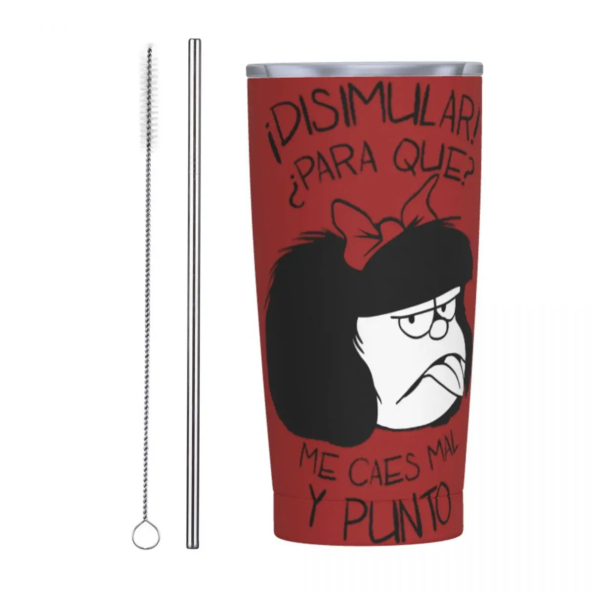 Забавная Изолированная кружка Mafalda Comics с крышкой для соломинок кофейные кружки
