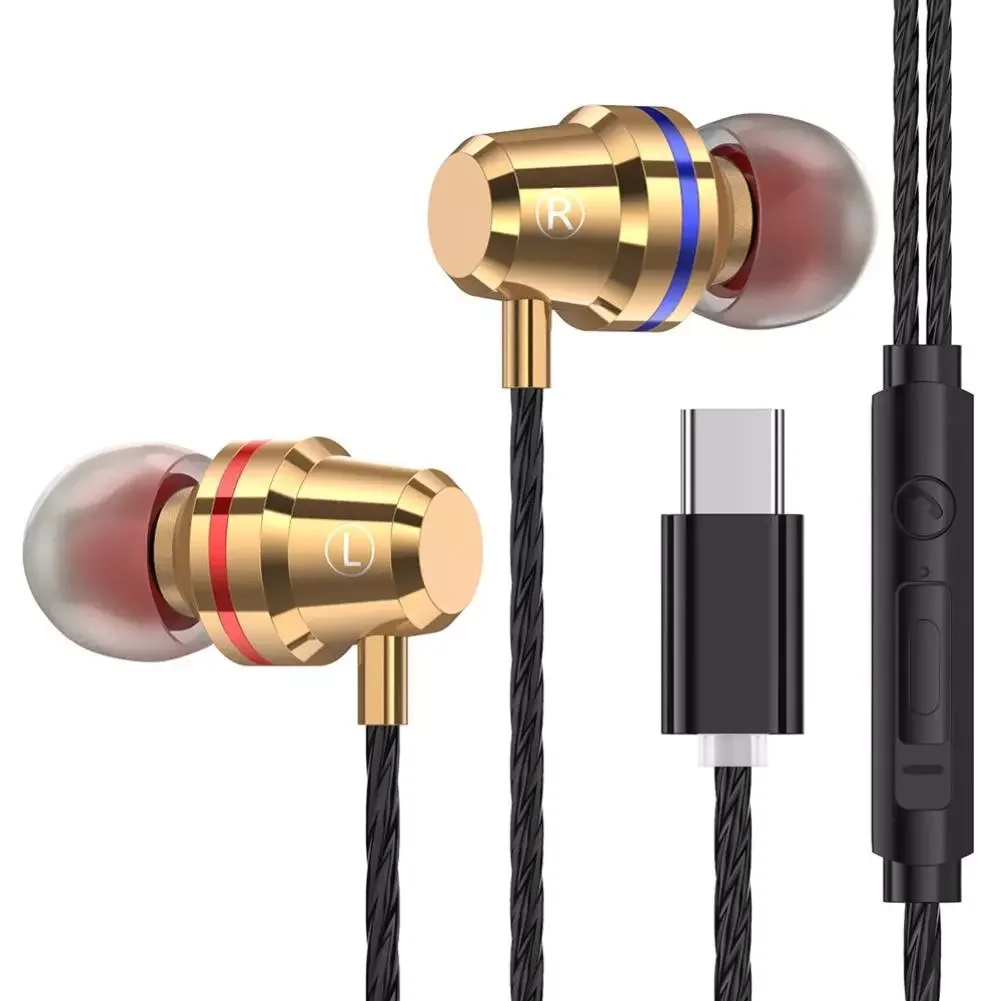 

2023New Type-C Wired Earphone In-Ear Stereo Music Headset for Xiao-mi Hua-wei Phones