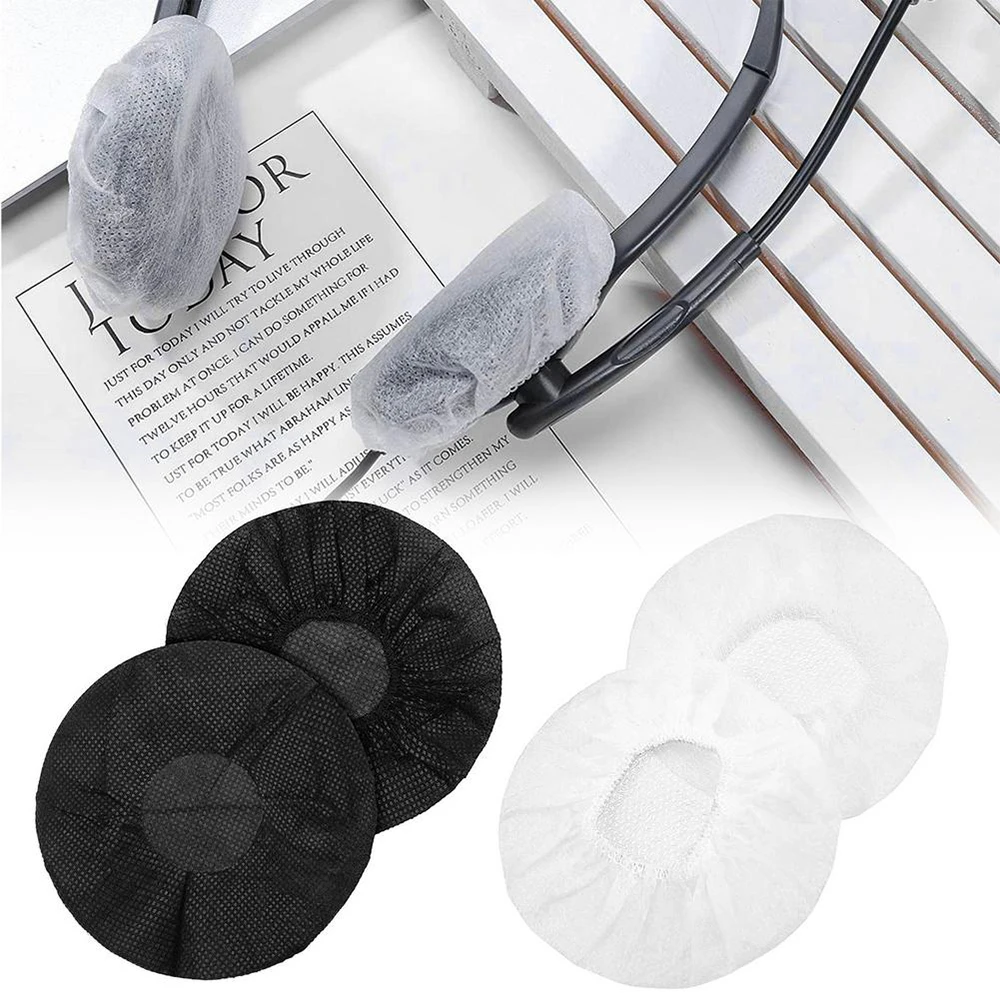 

100pcs/Bag Disposable Headphone Cover Nonwoven Earmuff Cushion 8-12cm Headset Disposable Headphone Ear Covers Large Size Earphon