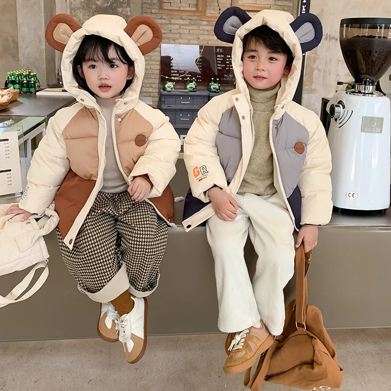 Kids Cotton Patchwork Clothing Thickened Down Girls Jacket Baby Children Winter Warm Coat Zipper Hooded Costume Boys Outwear 3 Kids Cotton Patchwork Clothing Thickened Down Girls Jacket Baby Children Winter Warm Coat Zipper Hooded Costume Boys Outwear 3