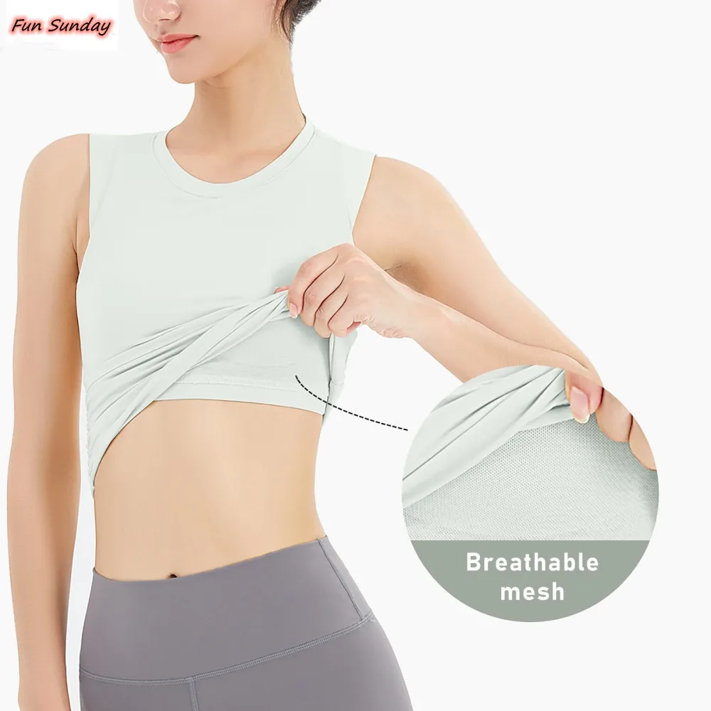 

Women's Sleeveless Yoga Vest Shockproof Removable Mat Fitness Vest
