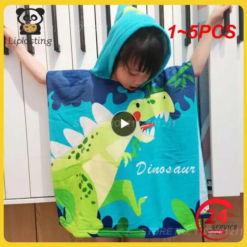 

1~5PCS Cartoon Child Kid Hooded Cloak Infant Bathrob Baby Bath Towel Robe Cotton Boy Girl Beach Robe Dinosaur Cape Newborn Wrap