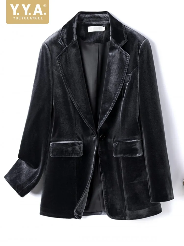 

Elegant Women Corduroy Blazer Jacket Spring Autumn Single Button Office Lady Suit Coat Size 5XL Casual Blazer Cargo Jacket