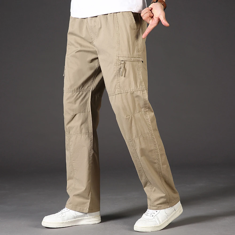 

Spring and Autumn Men's Loose Large Size Straight Cargo Pants