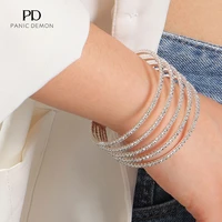new fashion exaggerated drainage drill valentines day memorial lady elastic wide opening bracelet bracelet jewelry wholesale