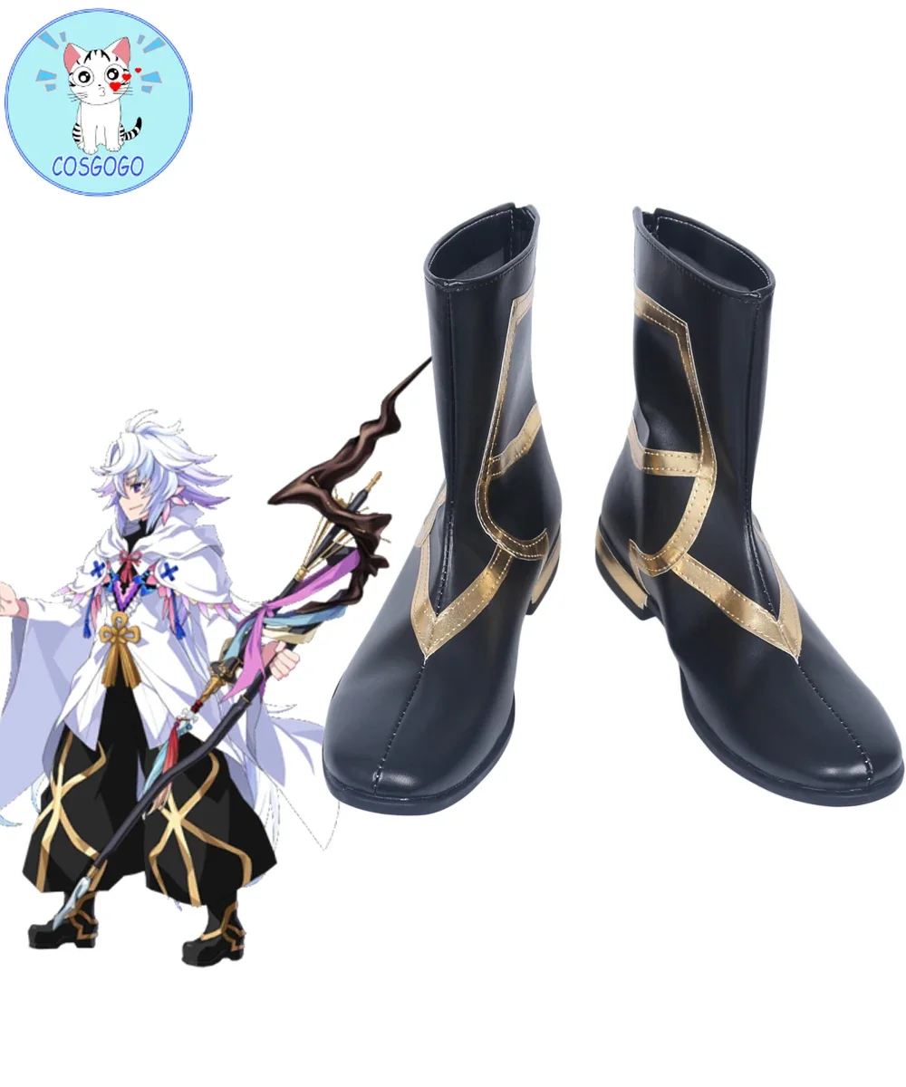 FGO Fate Grand Order Caster Merlin Сапоги для косплея Обувь на заказ