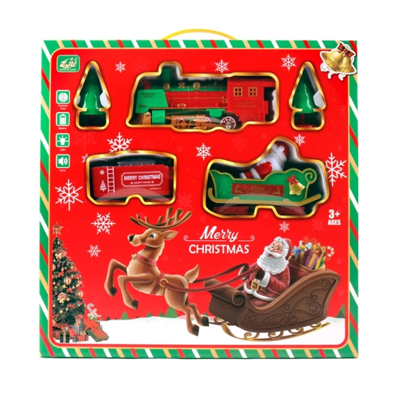 

Kids Train Set Toy Christmas Themed Battery Powered Train Toy with Light & Sound Perfect Year-Round Gift for Boys Girls