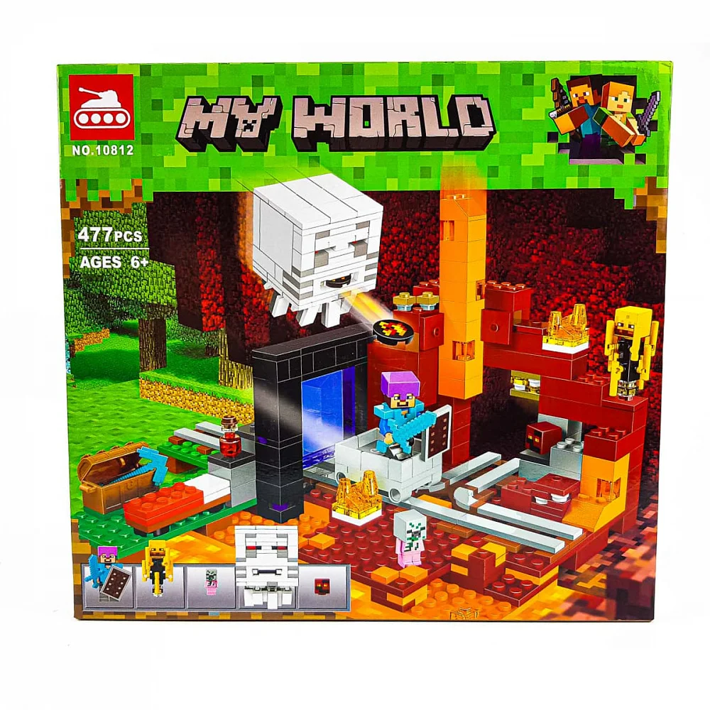 Конструктор Minecraft Майнкрафт Портал в Подземелье MyWorld BlocksWorld 10812 (477 деталей) Lego Лего