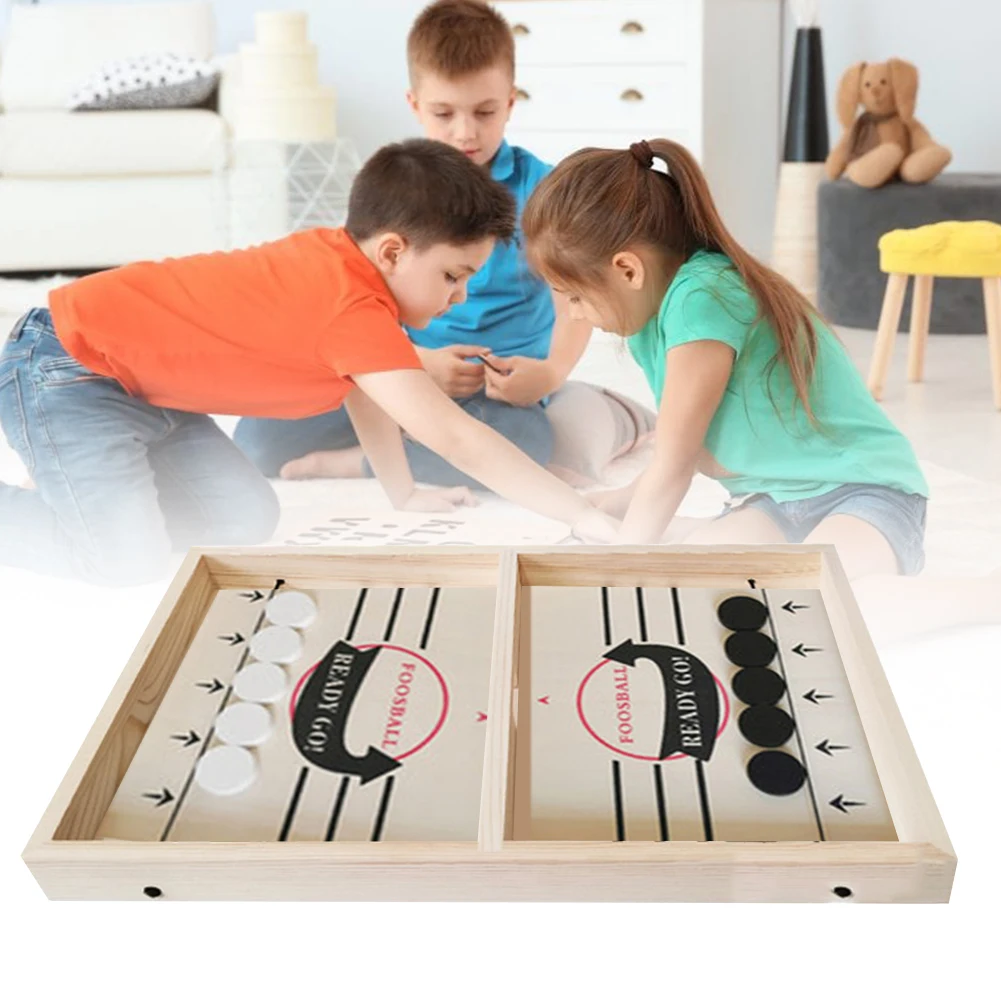 Fast Sling Puck Game Paced Wooden Table Hockey Winner Games Interactive Chess Toys For Adult Children Desktop Battle Board Game images - 6