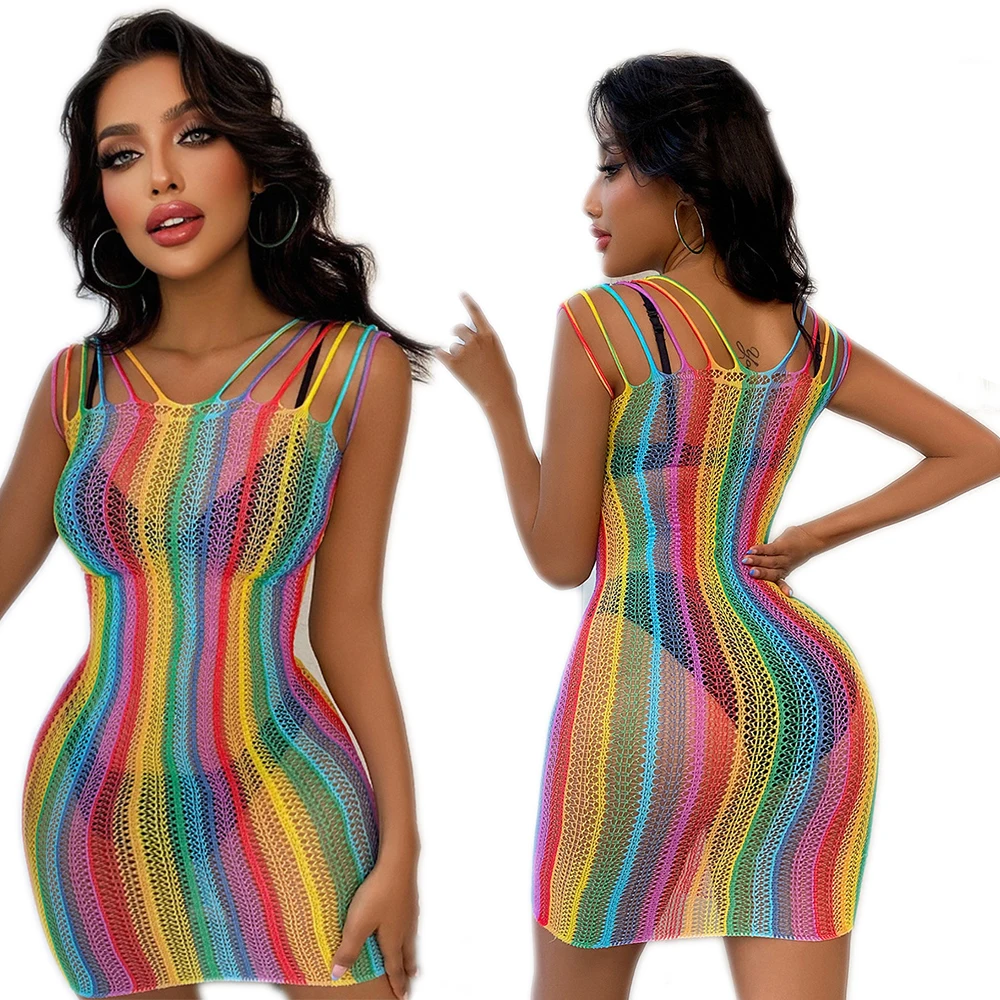 

Plus Fishnet Colors Open Top Dress Corset Backless Sexy Lingerie Crotchless Body Stocking Intimates Erotic Bodysuit Tights