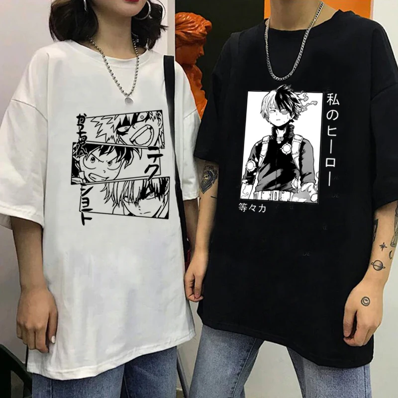 

My Hero Academia Bakugou T-shirt Men Cute Anime Boku No Hero Academia T Shirt Cool Todoroki Graphic Tshirt Hip Hop Top Tees Male