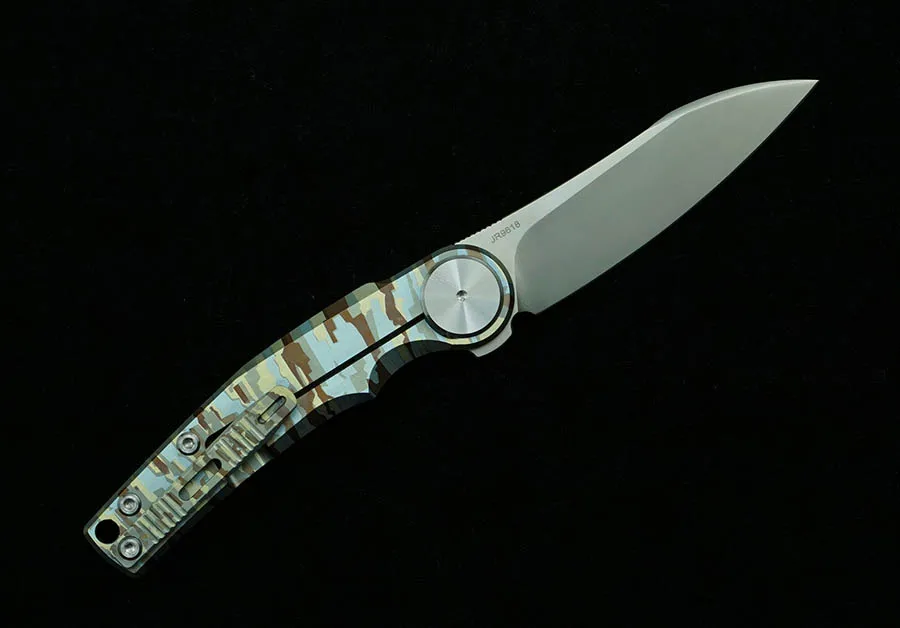 LEMIFSHE JR9618 Складной нож из настоящего лезвия M390 ручка титанового сплава открытый