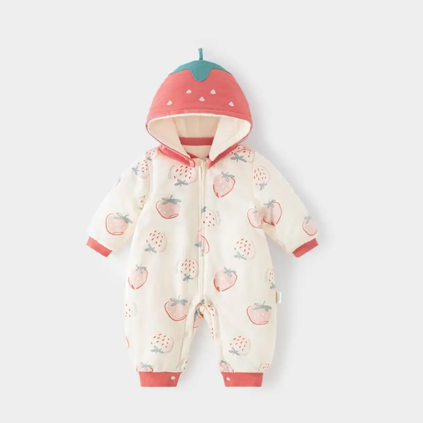 

Детский хлопковый комбинезон с капюшоном, с длинным рукавом