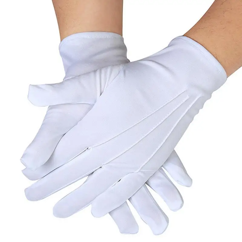 White Formal Gloves Unisex Uniform Gloves Solid White Tuxedo Gloves Santa Men Inspection Winter Gloves Universal Waiter Gloves