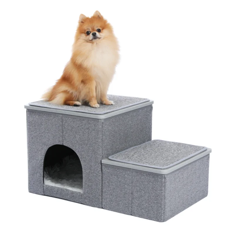 

Dable Pet Stairs 2 Steps for Dogs Puppies\ Multi-functional Dog Stairs for Bed or Car with Kennel & Storage Box\