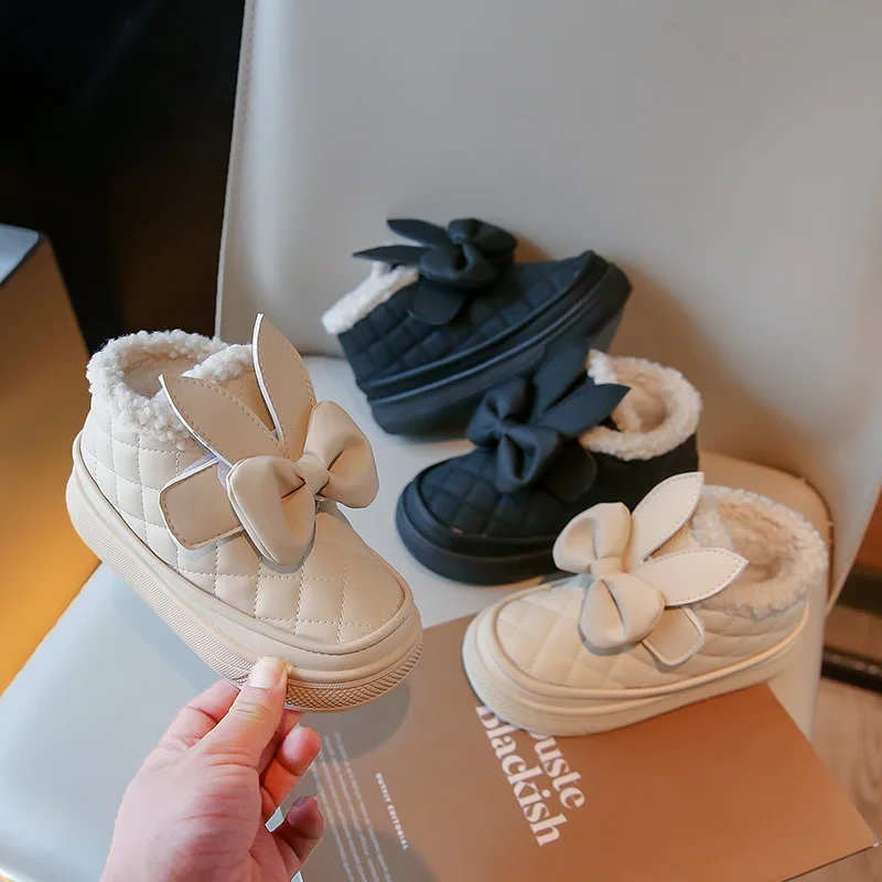 

Женские зимние ботинки в шотландскую клетку, с бантом