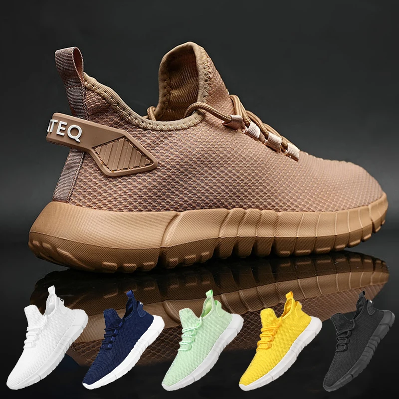 Легкие мужские кроссовки дышащая сетчатая обувь для бега Нескользящие модные