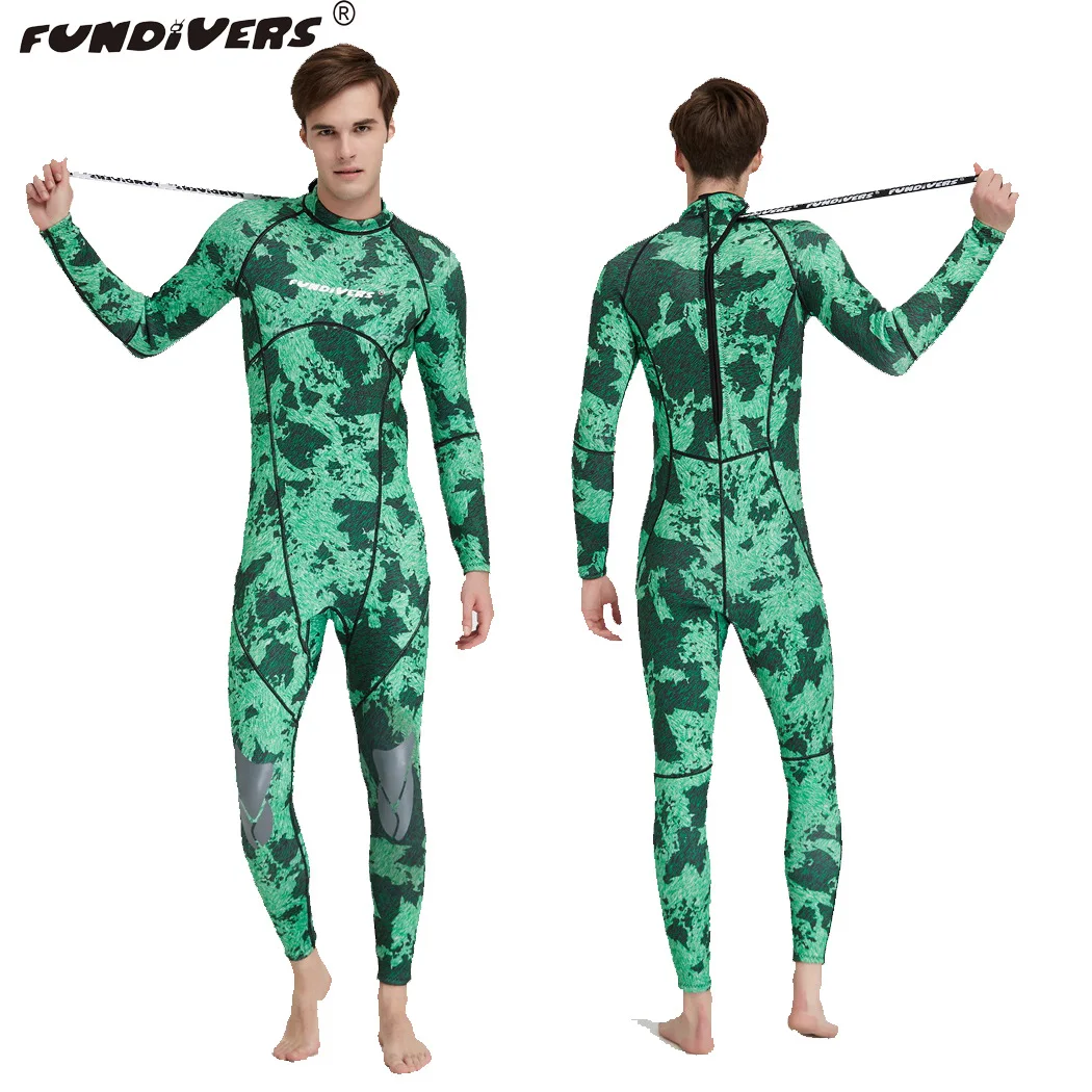Neoprene Mens 3mm Super Stretch Camouflage Fullsuit for Freediving Snorkeling Swimming Spearfishing One-piece or Two-piece