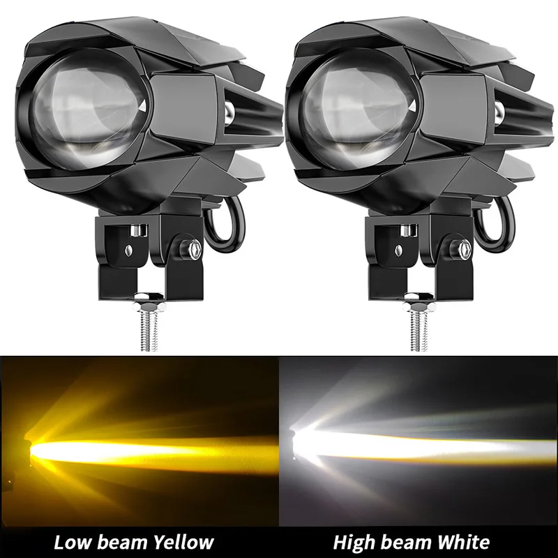 

30W Светодиодная Противотуманная Фара-проектор Для Мотоцикла, Дополнительная Лампа, Рабочая Фара, Белый+золотой Свет, Для BMW