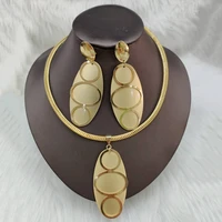 womens fashion jewelry set 18k gold plated earrings and necklaces daily wear bride wedding gifts