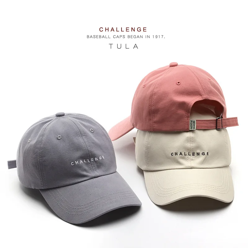 Spring Summer Fashion Letter Baseball Cap Men's Outdoor Women's Sun Shading Solid Color Cotton Hat Outdoor Sport Peaked Cap