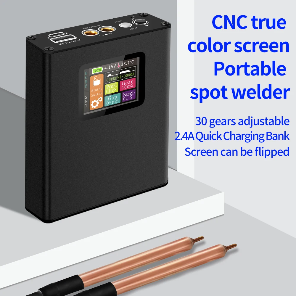 

Handheld Spot Welding Machine Digital Display Portable Spot Welding Device Color Screen for 0.1-0.25mm Nickel-Plated Steel Plate