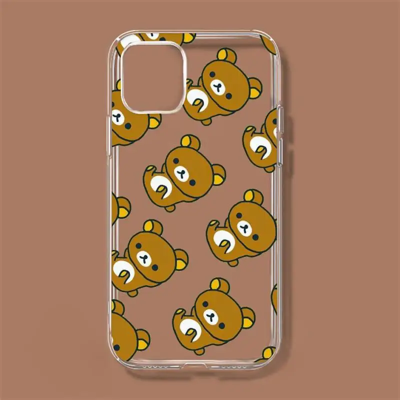 Милый чехол Rilakkumas для телефона iPhone 11 12 Mini 13 Pro XS Max X 8 7 6s Plus 5 SE XR прозрачный |