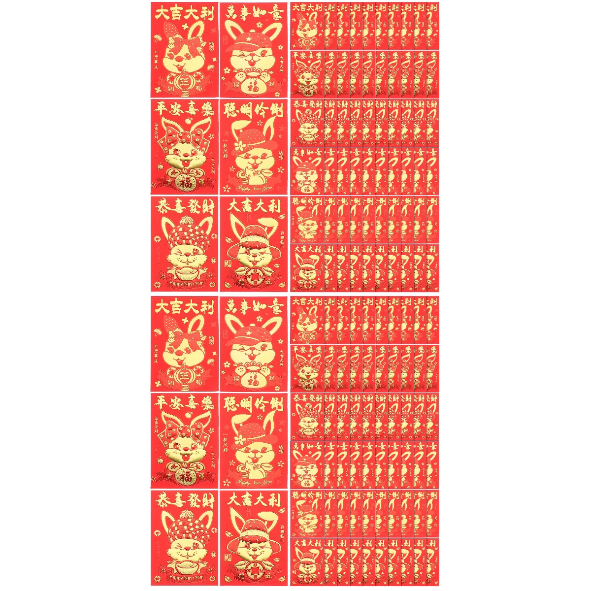 

Конверты с изображением Красного кролика для денег, новый пакет, конверты с карманами для удачи, товары для китайского праздника Весны, ...