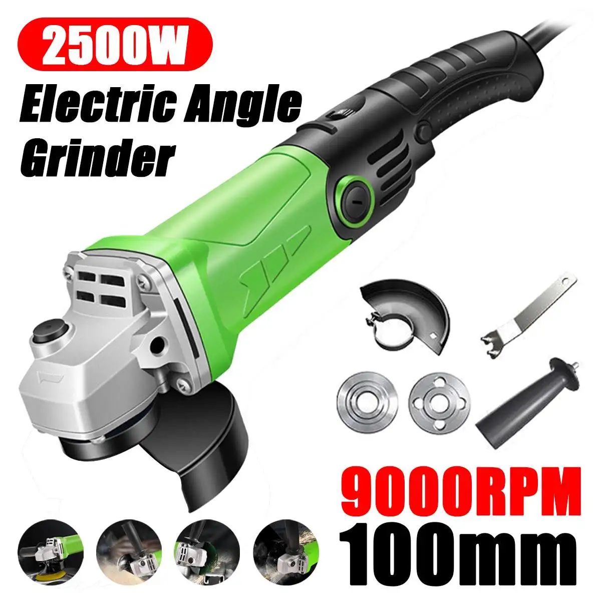 

2500W Electric Angle Grinder 100mm 6 Speed Control Variable Speed Corner Grinding Equipment Machine Polishing Tool Power Tools