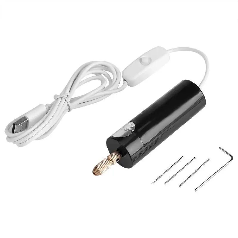 UYANGG Mini Electric Drill Handheld Drill Bits Kit Epoxy Resin Jewelry Making Wood Craft Tools 5V USB Plug Screwdriver Tool Kit