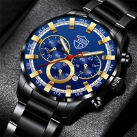 luxury fashion watches for men business stainless steel quartz wristwatch mens casual luminous brand clock relogio masculino