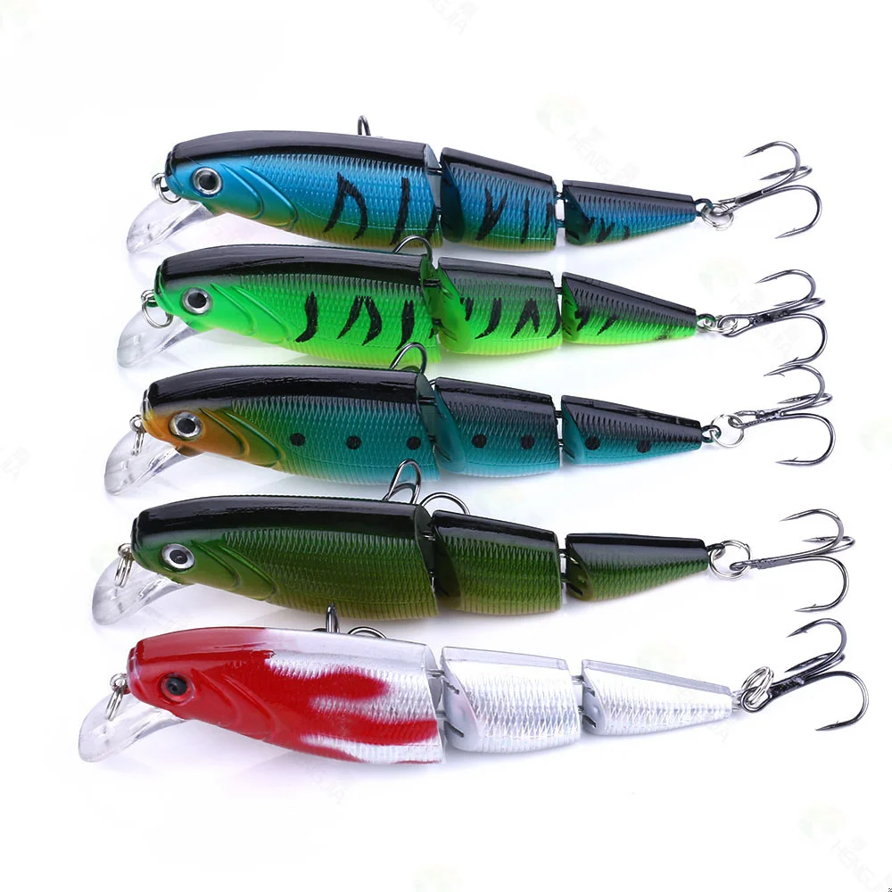 

1Pcs Wobblers Multi-section Fishing Lure Minnow 11.5cm 14.8g Isca Artificial Hard Bait Crankbait Trolling Bass Pike Perch Tackle