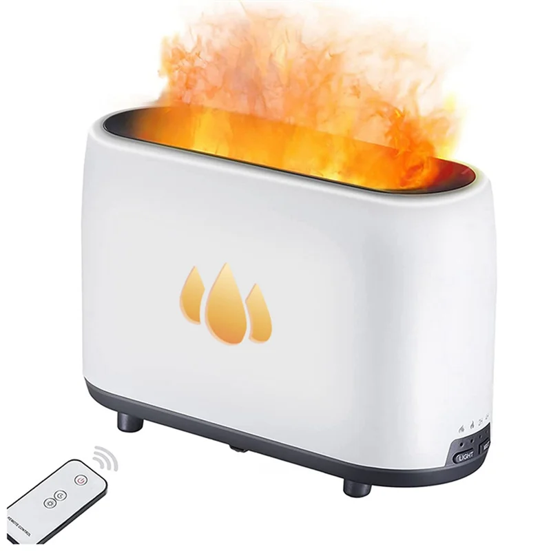 

Aroma Diffuser Air Humidifier Ultrasonic Cool Mist Maker Fogger LED Essential Oil Flame Lamp Difusor White