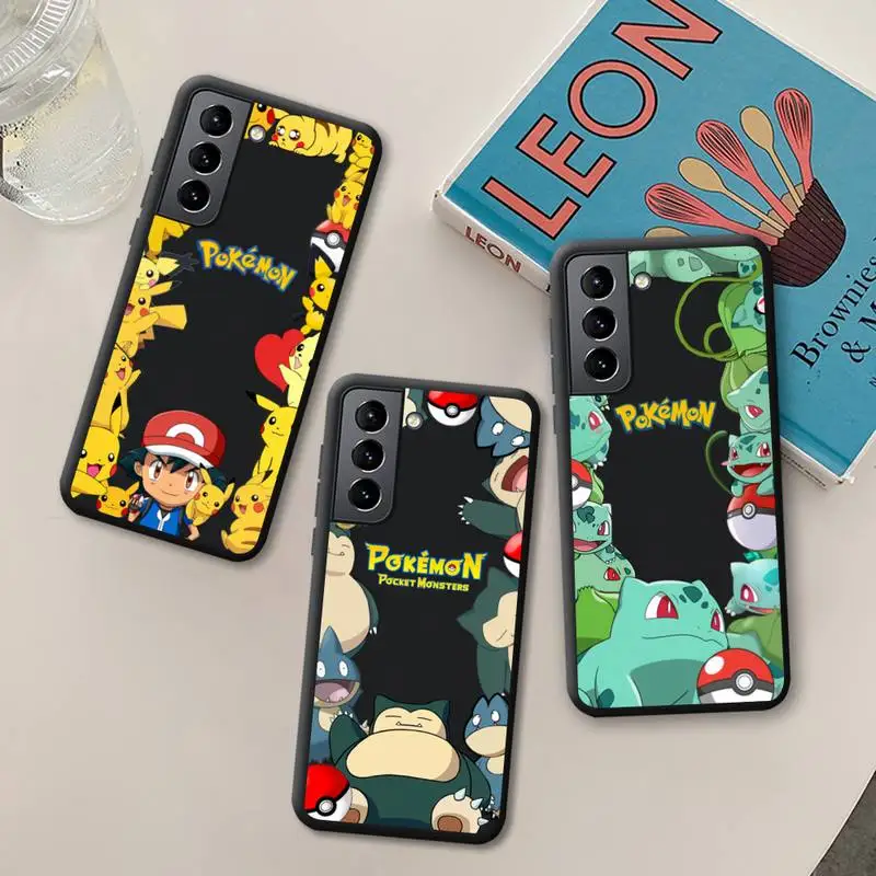 

Pokemon Pikachu squirtle bulbasaur Snorlax Phone Case for Samsung Galaxy S22 S21 Ultra S20 FE S9 Plus S10 5G lite 2020 Cover