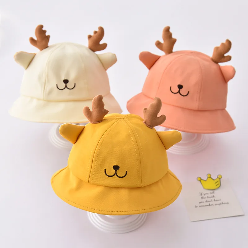 

2022 New Baby Bucket Hat Summer Leisure Sun Cap Fashion Animal Embroidery Boys Girls Fisherman Hats Kids Wide Brim Panama Caps
