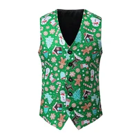 green christmas vest men 2022 brand 3d xmas print mens waistcoat casual party holiday cosplay tuxedo gilet homme chaleco hombre