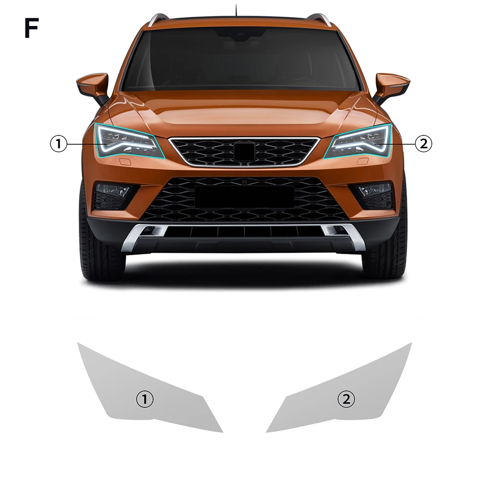 

Пленка для фар Seat Ateca 2016 2017 2018 2019 CUPRA Ateca B, защитная пленка для дверей, наклейка, устойчивая к царапинам, дымчатая, прозрачная, PPF