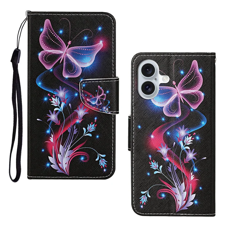 Окрашенный кожаный чехол для Redmi 9 9A 9C 9T Note 7 8 8T 9 9S Pro A1 A4 A5 Flip Wallet Card Stand Book Cover бабочка кошка цветок (art.: 3920d2c0b5dee) - 3920d2c0b5dee